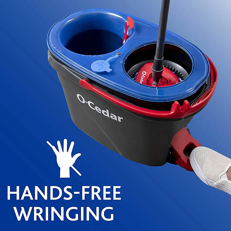 O-Cedar EasyWring RinseClean Spin Mop - MicroFiber Head - Washable, Reusable, Machine Washable, Refillable, Telescopic Handle - Multi - 1 Each