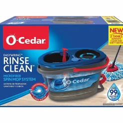 O-Cedar EasyWring RinseClean Spin Mop - MicroFiber Head - Washable, Reusable, Machine Washable, Refillable, Telescopic Handle - Multi - 1 Each