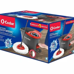 O-Cedar EasyWring Spin Mop & Bucket System - Red, Gray - 1 Each