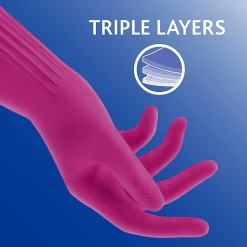 O-Cedar Playtex Living Gloves - Chemical, Bacteria Protection - Large Size - Latex, Neoprene, Nitrile - 166120