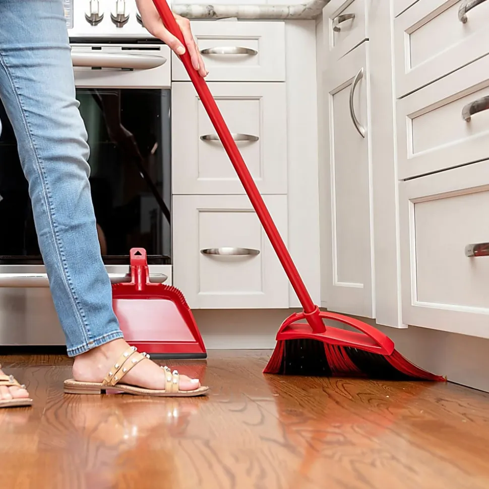O-Cedar PowerCorner One Sweep Broom - Red, Black, Gray - 1 Each