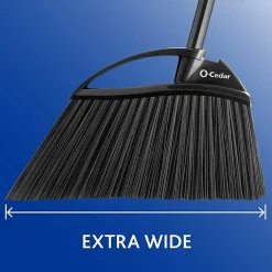 O-Cedar PowerCorner Outdoor Broom - Black, Gray - 1 Each