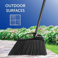 O-Cedar PowerCorner Outdoor Broom - Black, Gray - 1 Each