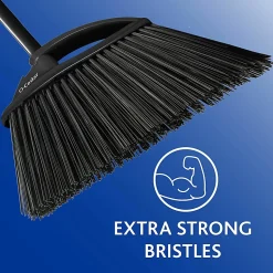 O-Cedar PowerCorner Outdoor Broom - Black, Gray - 1 Each