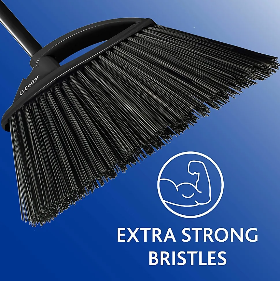 O-Cedar PowerCorner Outdoor Broom - Black, Gray - 1 Each