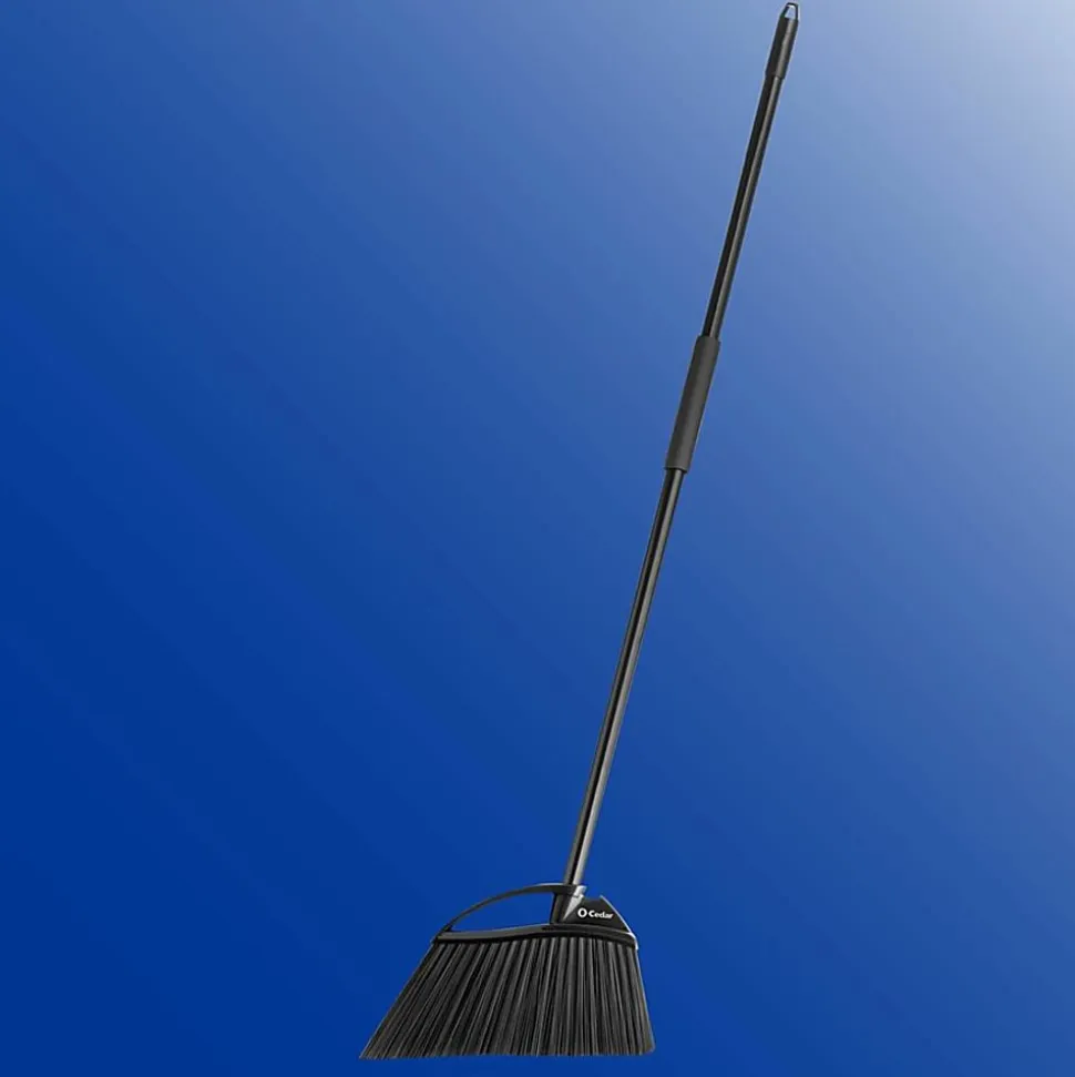 O-Cedar PowerCorner Outdoor Broom - Black, Gray - 1 Each