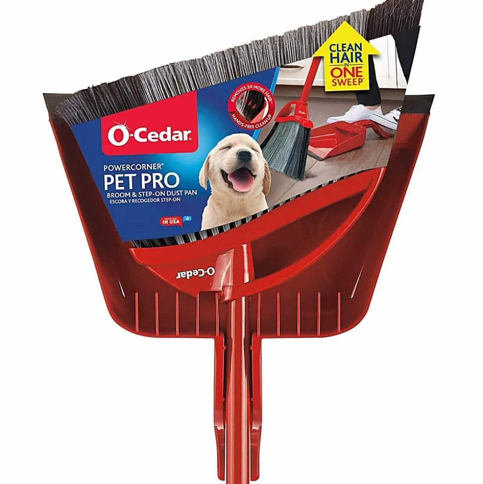 O-Cedar PowerCorner Pet Pro Broom - Red, Black, Gray - 1 Each