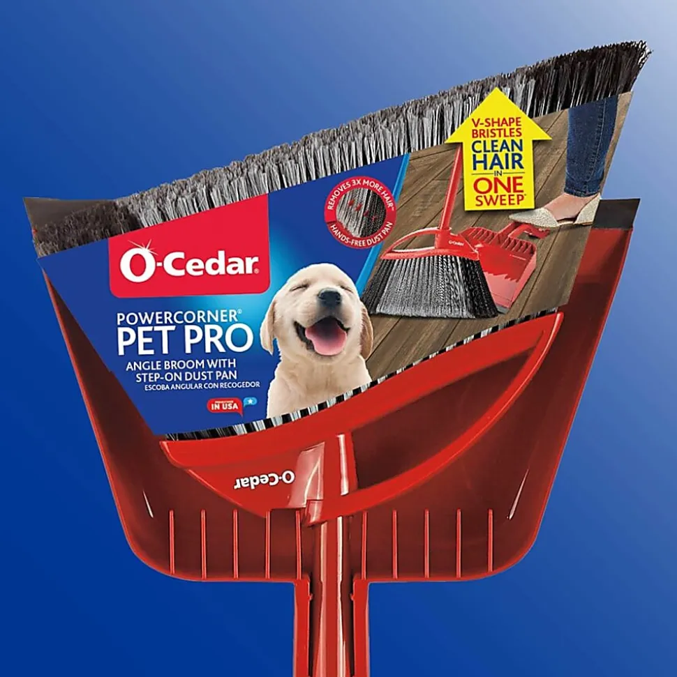 O-Cedar PowerCorner Pet Pro Broom - Red, Black, Gray - 1 Each