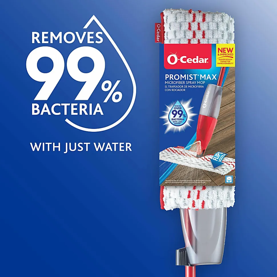O-Cedar ProMist MAX Microfiber Spray Mop - MicroFiber Head - Reusable, Machine Washable, Refillable, Double-sided - Multi - 1 Each