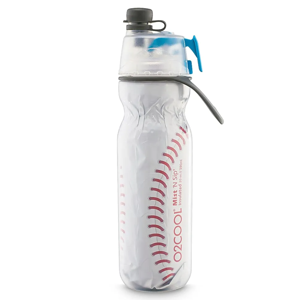 O2COOL Mist N’ Sip Water Bottle, 20 Oz, Baseball