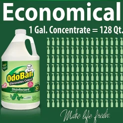 OdoBan Disinfectant Concentrate And Odor Eliminator, 1 Gallon, Original Eucalyptus Scent, Pack Of 2 Jugs