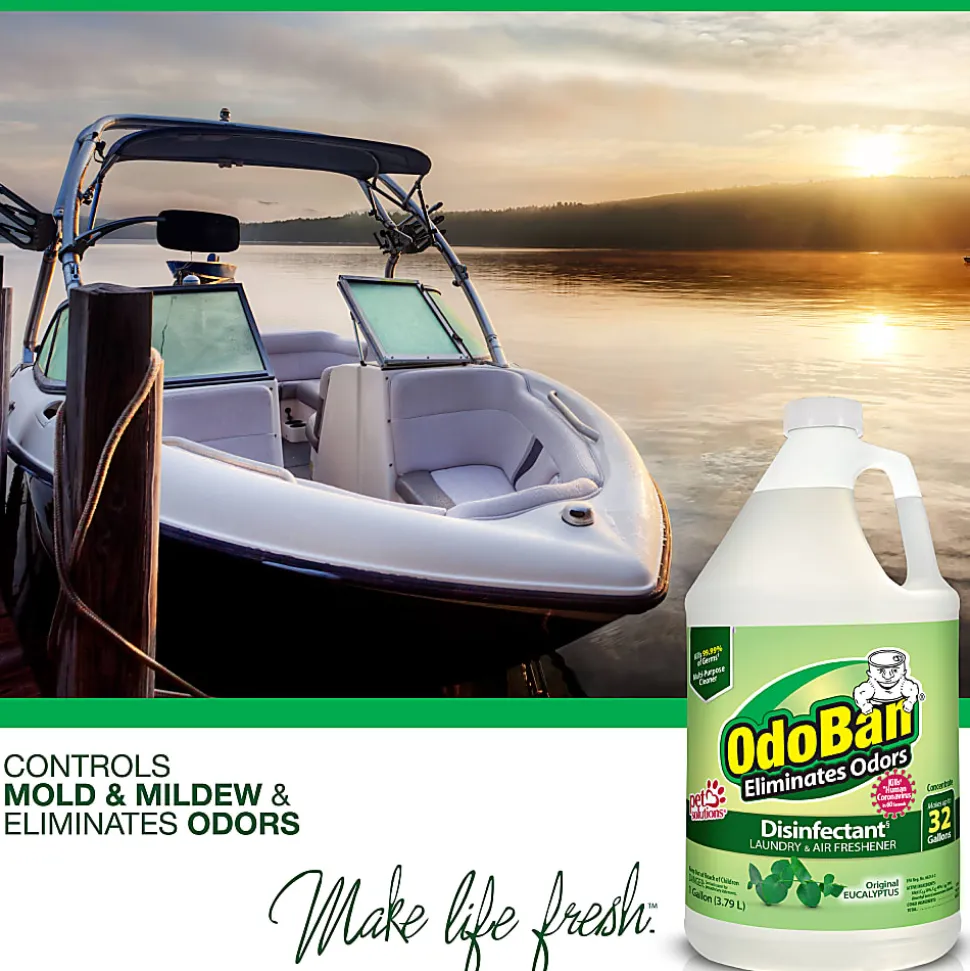 OdoBan® Odor Eliminator Disinfectant Concentrate, Original Eucalyptus Scent, 128 Oz Bottle, Case Of 4
