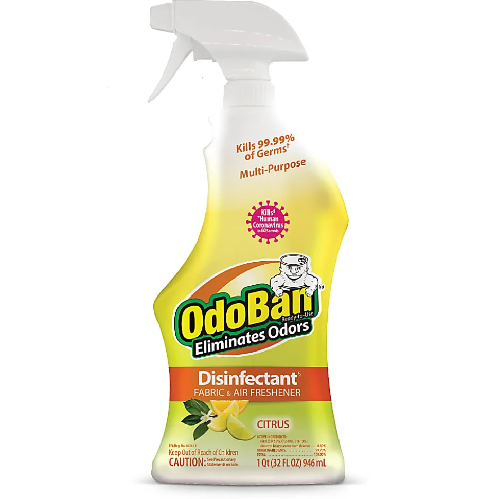 OdoBan Odor Eliminator Disinfectant Spray, Citrus Scent, 32 Oz Bottle