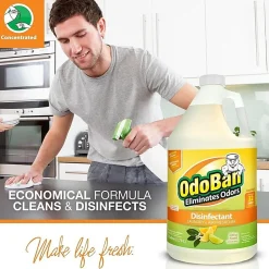 OdoBan Odor Eliminator Disinfectant Concentrate, Assorted Scents, 128 Oz, Case Of 4 Jugs
