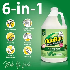 OdoBan Odor Eliminator Disinfectant, 1 Gallon Concentrate and 32 Oz Spray Bottle, Original Eucalyptus Scent