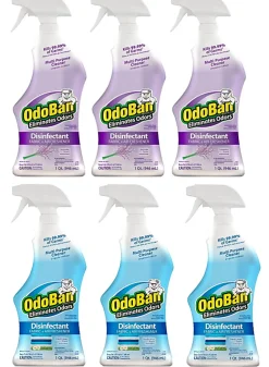 OdoBan Odor Eliminator Disinfectant Spray, Lavender And Fresh Linen Scent, 32 Oz, Case Of 6 Bottles