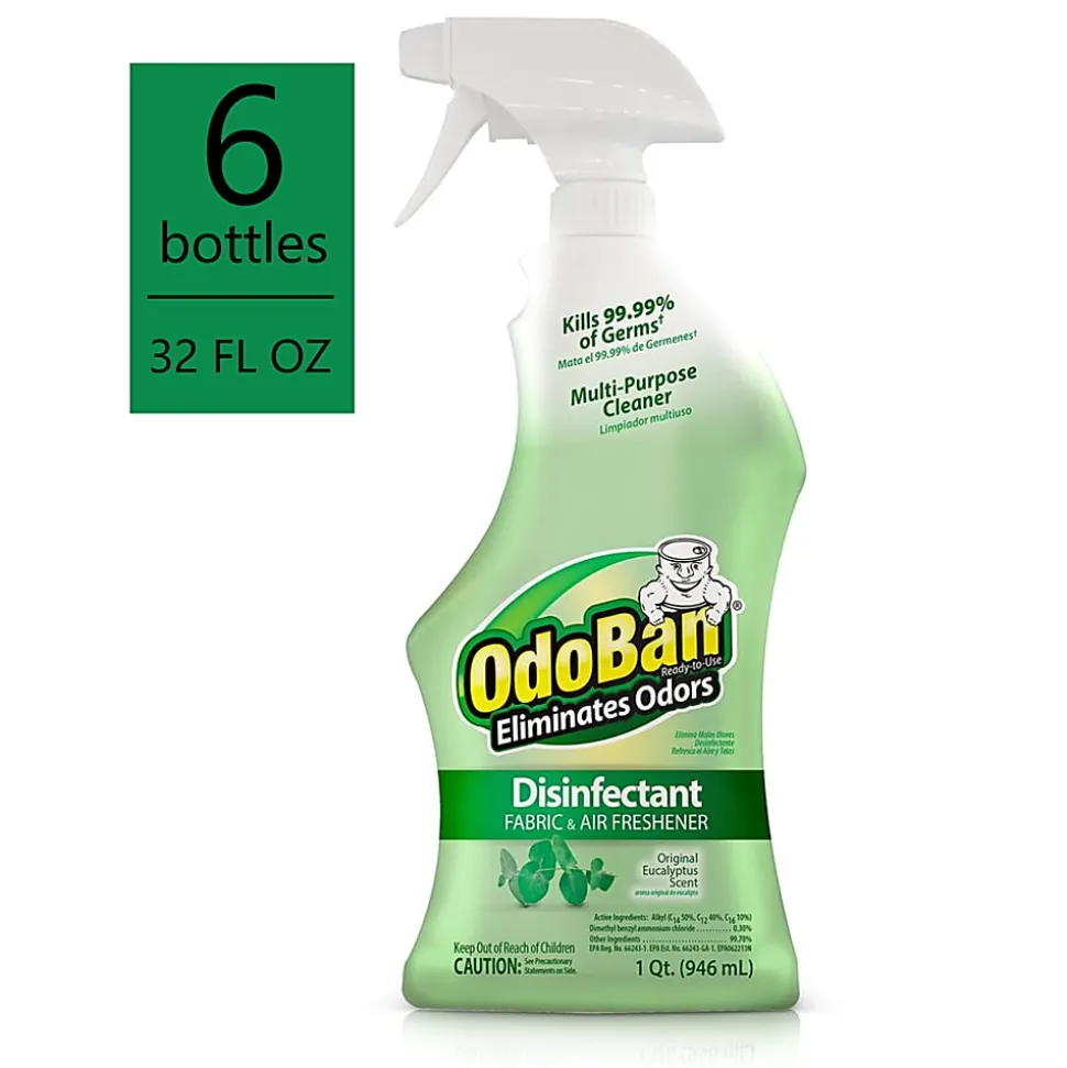 OdoBan® Odor Eliminator Disinfectant Spray, Original Eucalyptus Scent, 32 Oz Bottle, Case Of 6