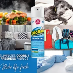 OdoBan Odor Eliminator Disinfectant 360° Spray, Fresh Linen Scent, 14.6 Oz