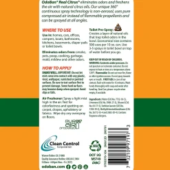 OdoBan Real Citrus Air Freshener, Orange Scent, 10 Oz