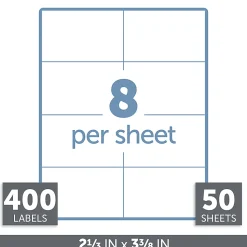 Office DepotĀ® Brand Adhesive Name Badges, 2-1/3" x 3-3/8", White, Pack Of 400