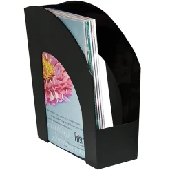 Office DepotĀ® Brand Arched Plastic Magazine File, 8 1/2" x 11", Black