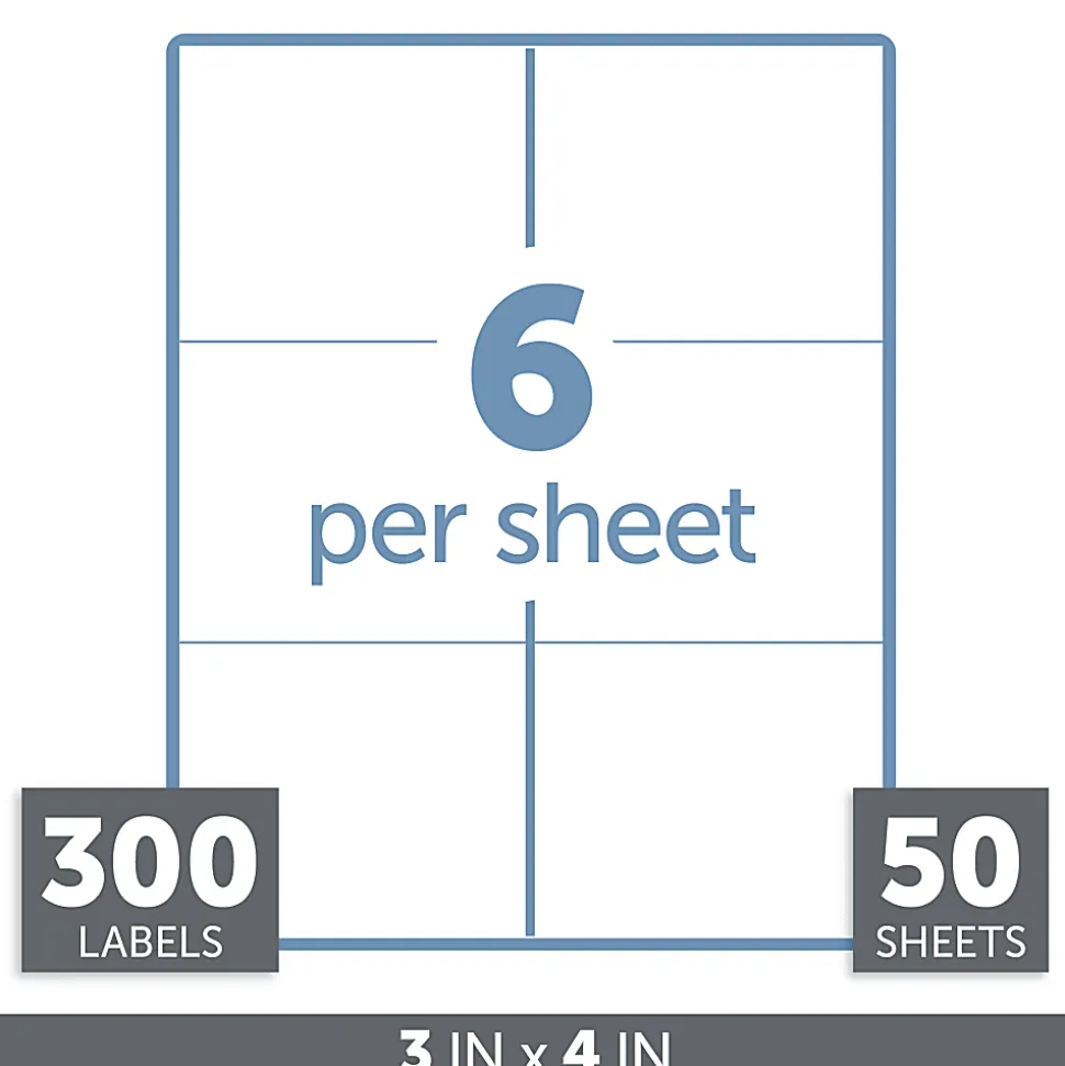 Office Depot® Brand Badge Inserts, Convention Size, 3" x 4", White, Pack Of 300