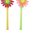 Office Depot® Brand Ballpoint Pen With Topper, Medium Point, 1.0 mm, Assorted Barrel Colors, Black Ink, Flower Spinner