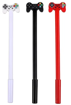 Office Depot® Brand Ballpoint Pen With Topper, Medium Point, 1.0 mm, Assorted Barrel Colors, Black Ink, Video Game Controller
