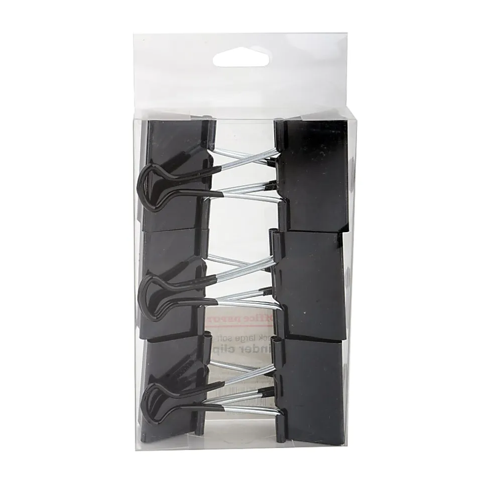 Office Depot® Brand Binder Clips, Large, 2" Wide, Black, Pack Of 6