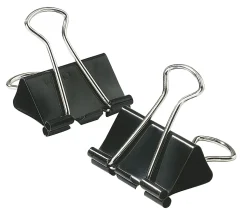 Office Depot® Brand Binder Clips, Small, 3/4" Wide, 3/8" Capacity, Black, 12 Clips Per Box, Pack Of 12 Boxes