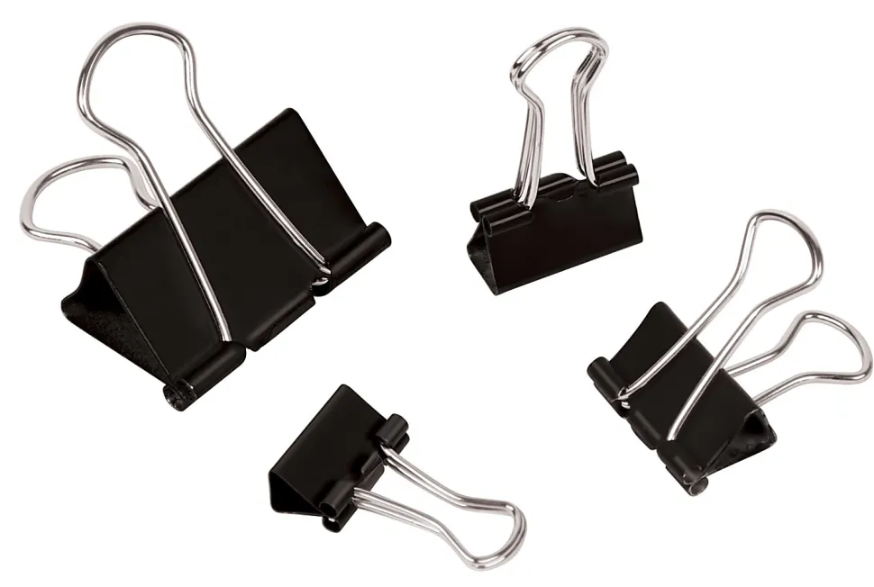 Office Depot® Brand Binder Clip Combo Pack, Assorted Sizes, Black, Pack Of 200 Clips