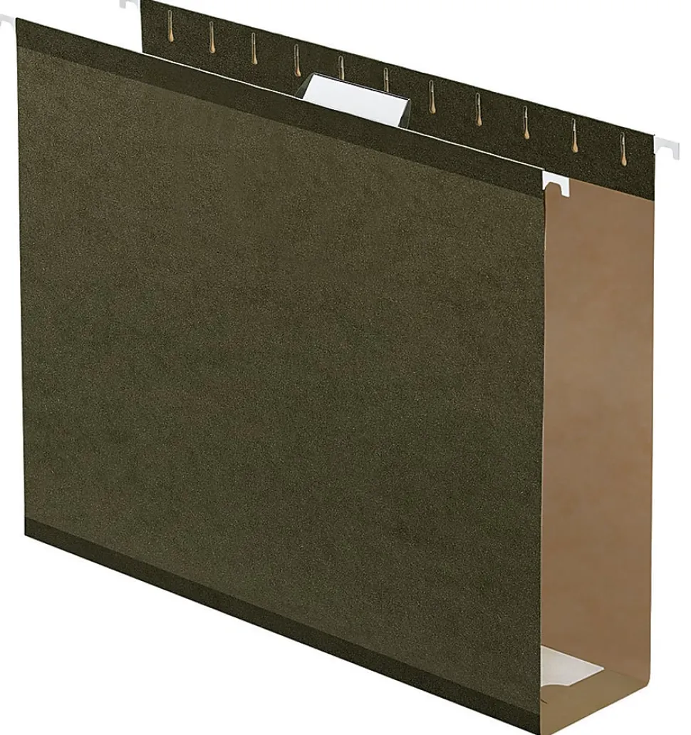 Office Depot® Brand Box-Bottom Hanging File Folders, Legal Size (8-1/2" x 14"), 2" Expansion, Green, Box Of 25