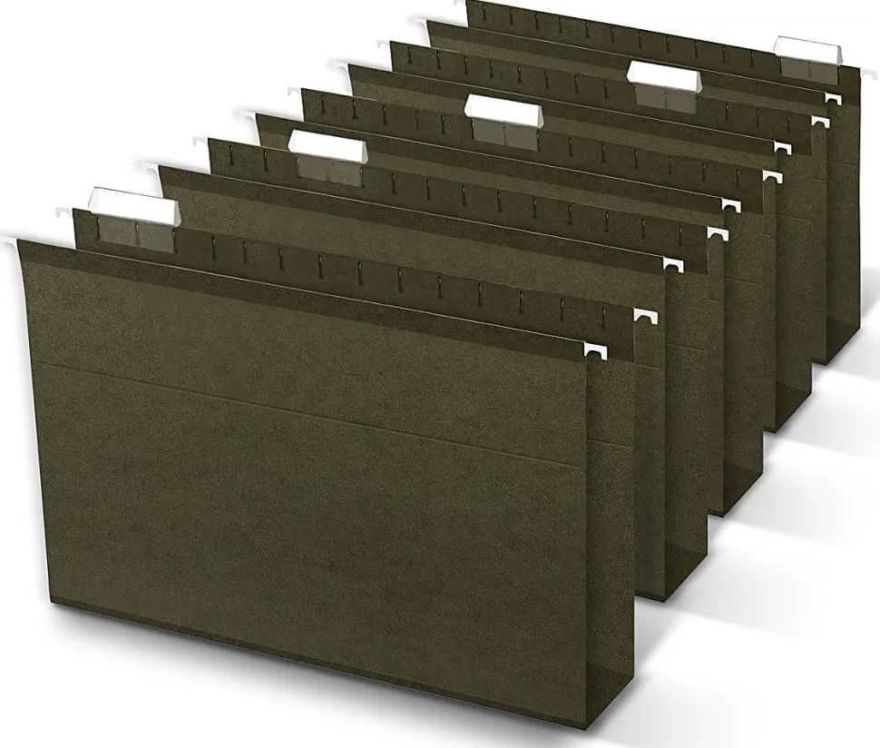 Office Depot® Brand Box-Bottom Hanging File Folders, Legal Size (8-1/2" x 14"), 2" Expansion, Green, Box Of 25