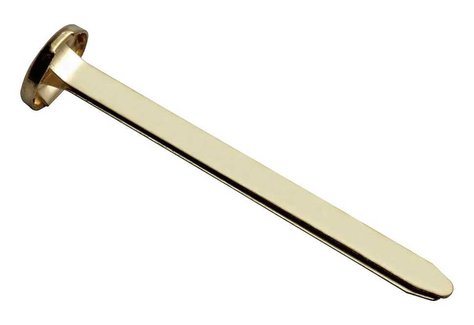 Office Depot® Brand Brass-Plated Round-Head Fasteners, Gold, 100 Fasteners