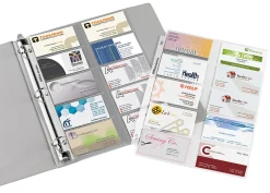 Office DepotĀ® Brand Business Card Binder Pages, 8-1/2" x 11", Clear, Pack Of 25