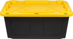 Office Depot® Brand by Greenmade® Professional Storage Totes, 23-Gallon, Black/Yellow, Pack Of 4 Totes