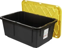 Office Depot® Brand by GreenMade® Professional Storage Totes, 23-Gallon, Black/Yellow