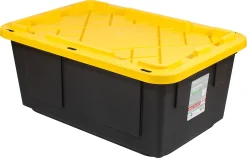 Office Depot® Brand by GreenMade® Professional Storage Totes, 23-Gallon, Black/Yellow