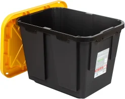 Office Depot® Brand by Greenmade® Professional Storage Totes, 12-Gallon, Black/Yellow