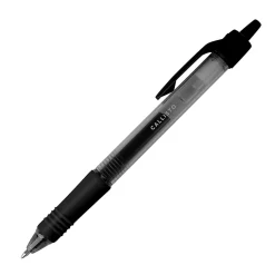 Office Depot® Brand Callisto Retractable Gel Ink Pens, Medium Point, 0.7 mm, Translucent Black Barrel, Black Ink, Pack Of 12 Pens