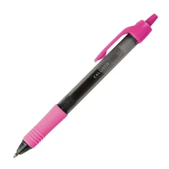 Office DepotĀ® Brand Callisto Retractable Gel Ink Pens, Medium Point, 0.7 mm, Transparent Black Barrel, Assorted Fashion Ink Colors, Pack Of 24 Pens