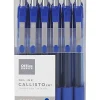 Office Depot® Brand Callisto Retractable Gel Ink Pens, Fine Point, 0.5 mm, Transparent Blue Barrel, Blue Ink, Pack Of 12 Pens