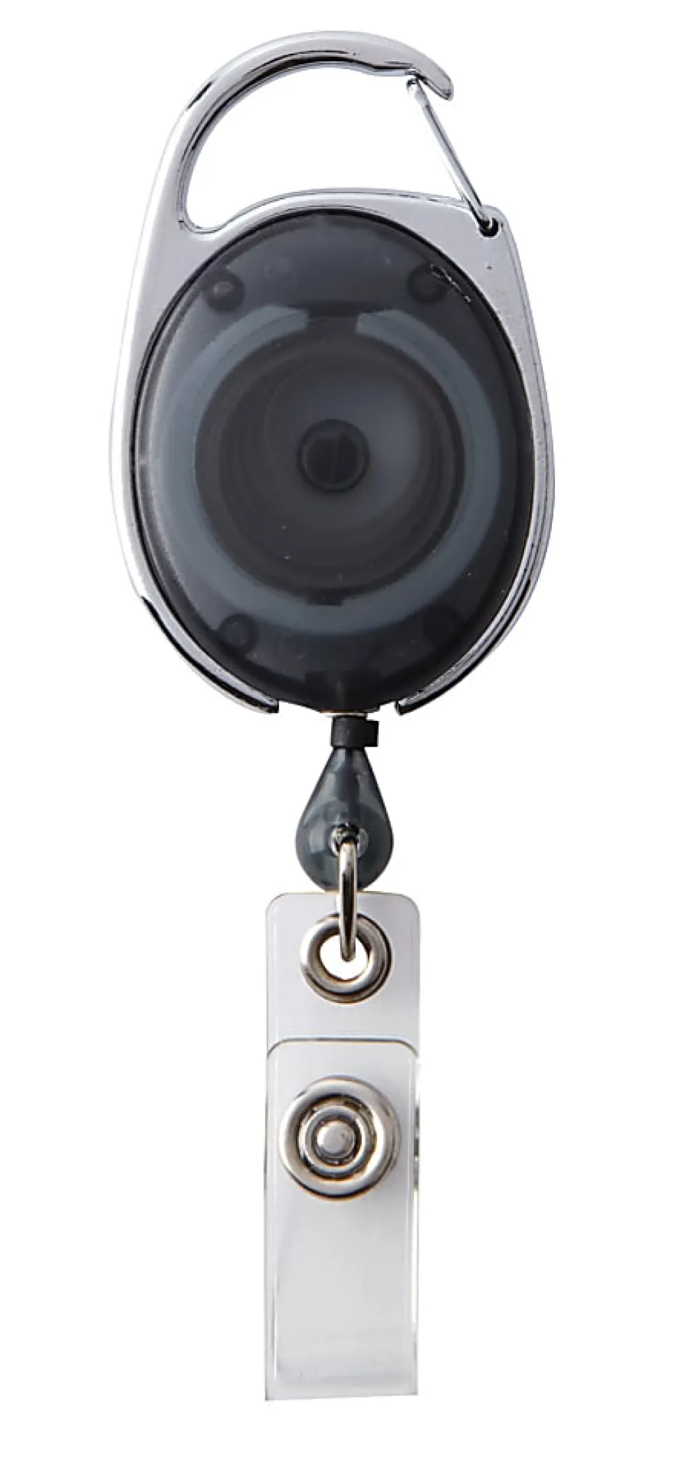Office Depot® Brand Carabiner Badge Reel, 4" x 1-1/4", Smoke