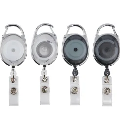 Office Depot® Brand Carabiner-Style ID Card Reels, Assorted Colors, Pack Of 4