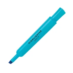 Office Depot® Brand Chisel-Tip Highlighter, 100% Recycled Plastic Barrel, Fluorescent Blue, Pack Of 12