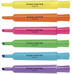 Office Depot® Brand Chisel-Tip Highlighter, 100% Recycled Plastic Barrel, Assorted Fluorescent Colors, Pack Of 36
