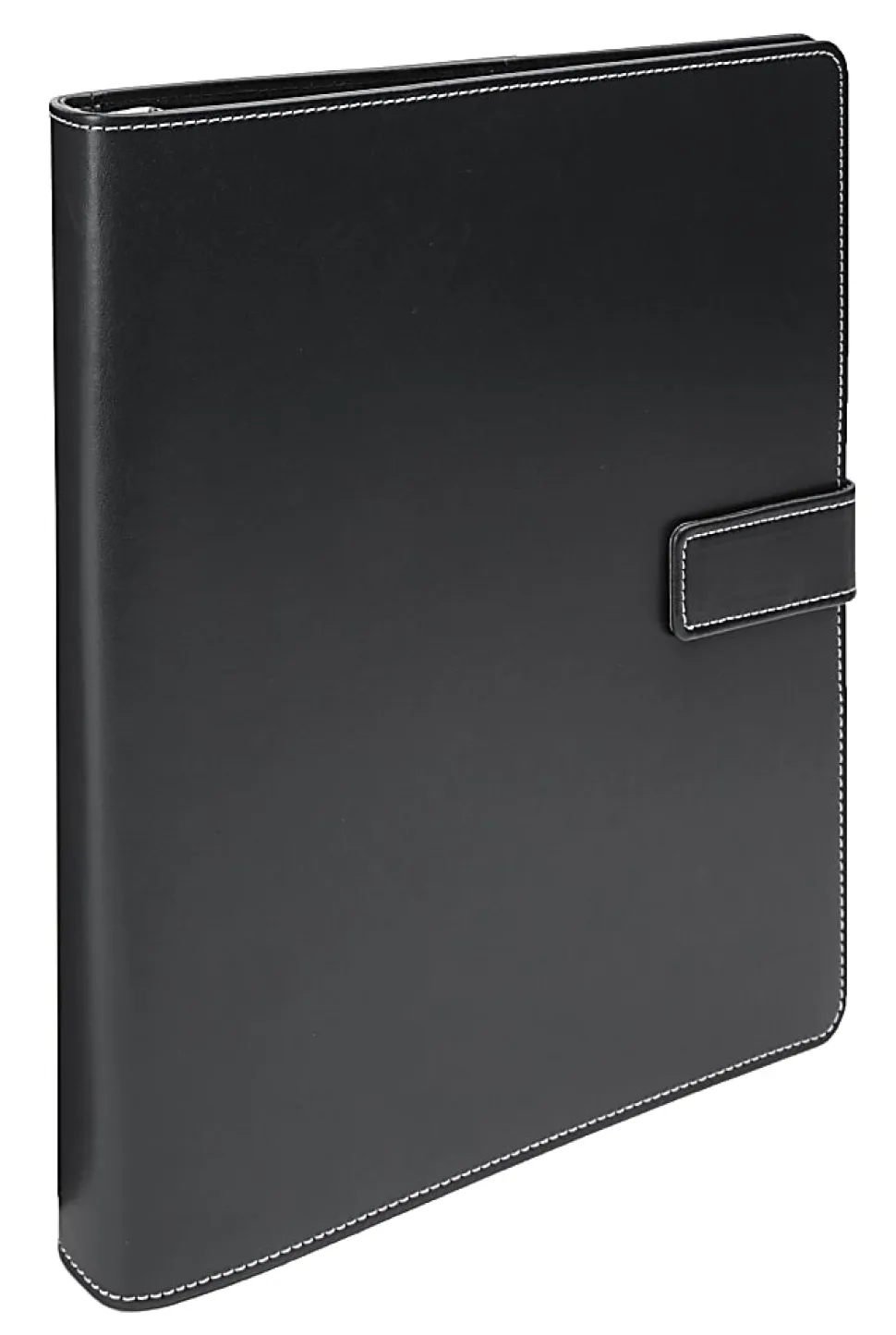Office Depot® Brand Classic Style Magnetic Strap 3-Ring Binder, 1" Round Rings, Black
