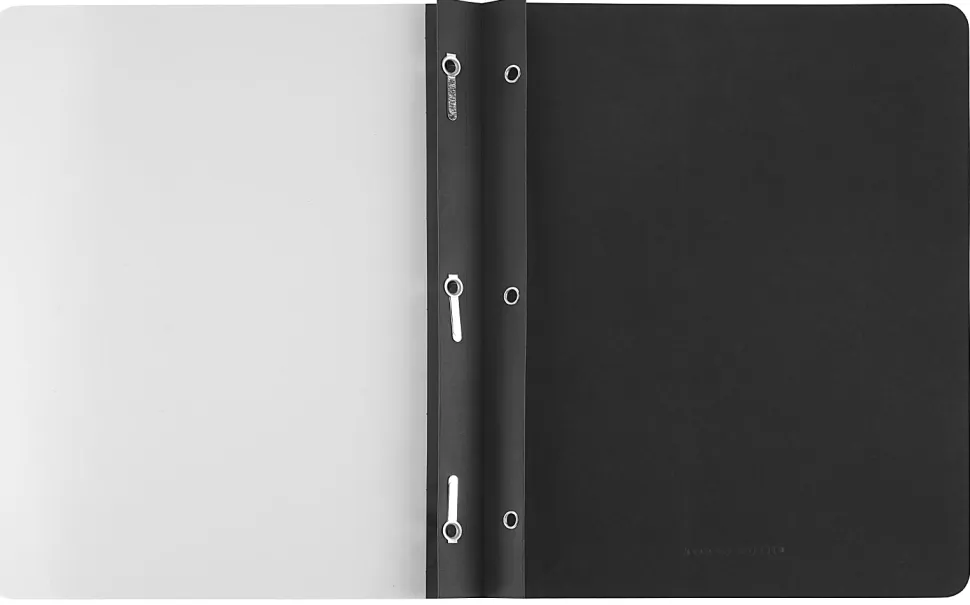 Office Depot® Brand Clear-Front Report Covers With Linen Texture, Black, Pack Of 5