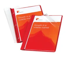 Office Depot® Brand Clear-Front Report Covers With Pocket, 8 1/2" x 11", 1/2" Capacity, Black, Pack Of 25