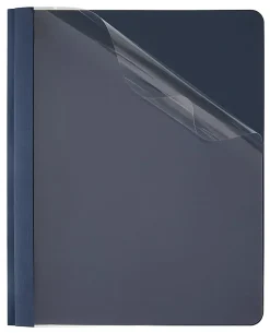 Office Depot® Brand Clear-Front Report Covers, Dark Blue, Pack Of 10